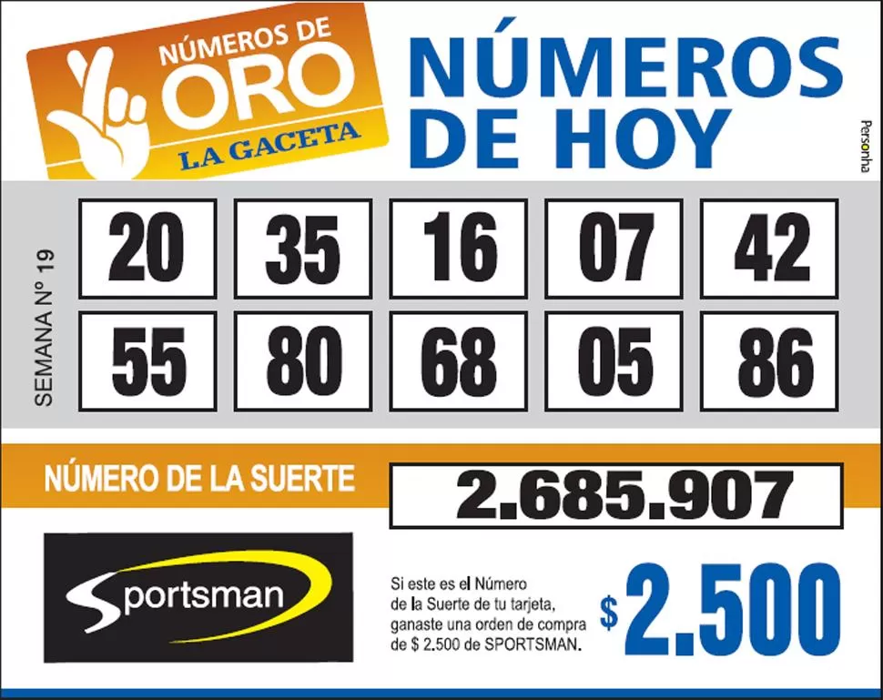 Los Números de Oro de LA GACETA