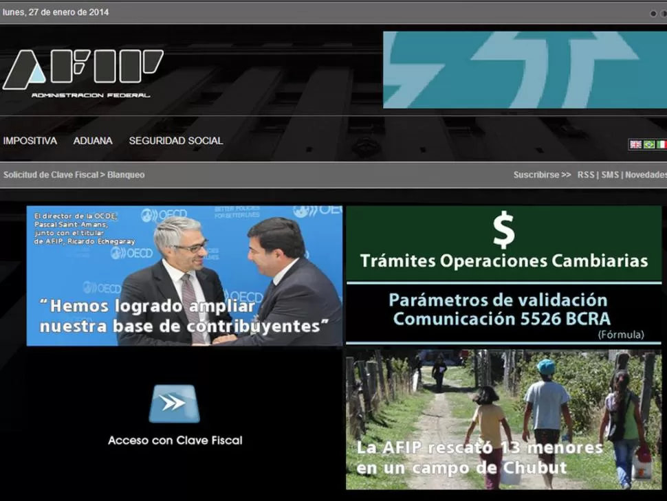 EN LA WEB. El trámite para comprar dólares se inicia en la página de la AFIP (www.afip.gov.ar). Allí se debe elegir la opción “Trámites de operaciones cambiarias”. 