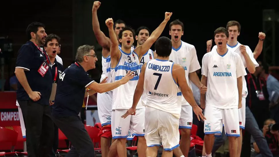 FESTEJO. Argentina obtuvo el pasaje a España 2014 en el premundial de Venezuela. FOTO TOMADA DE INFOBAE.COM