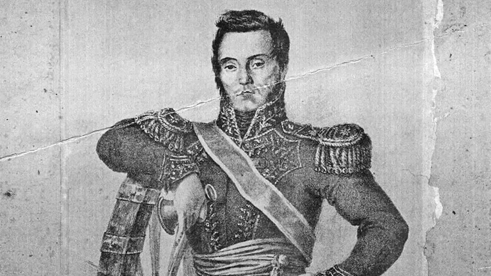 EL GENERAL-DOCTOR. Alejandro Heredia retratado en una litografía de Bacle
