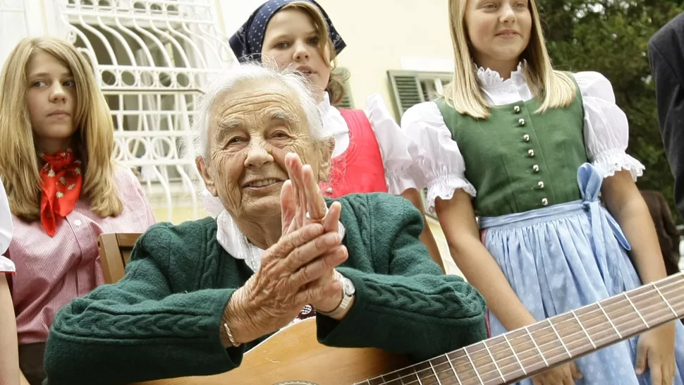 EN SU PATRIA. María von Trapp, en una foto tomada en 2008, cuando visitó la villa de Salzburgo, en Austria. REUTERS