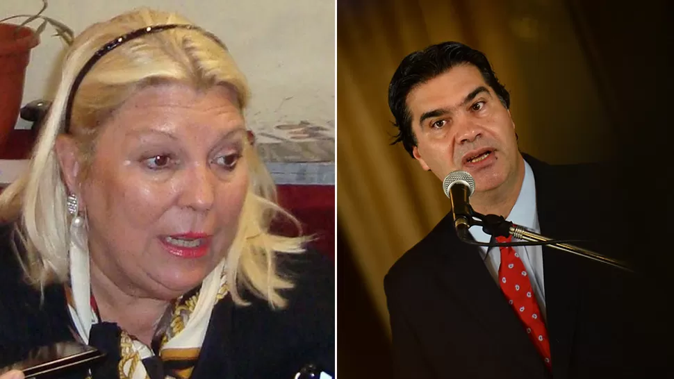 CRUCE POLÍTICO. Carrió hizo la denuncia y Capitanich le contestó en Conferencia de prensa. FOTOS DE ARCHIVO/DYN