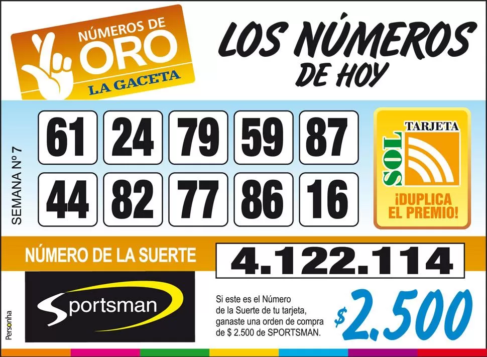 Los Números de Oro de LA GACETA