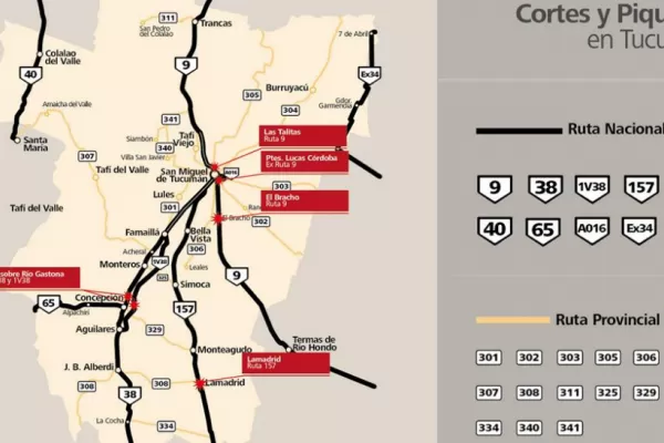 Ya no hay cortes de ruta en Tucumán por el paro nacional