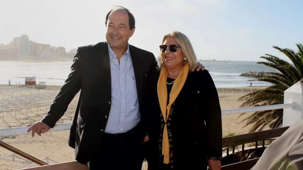 EN MAR DEL PLATA. Sanz y Carrió participaron de una serie de actividades en la costa. DYN