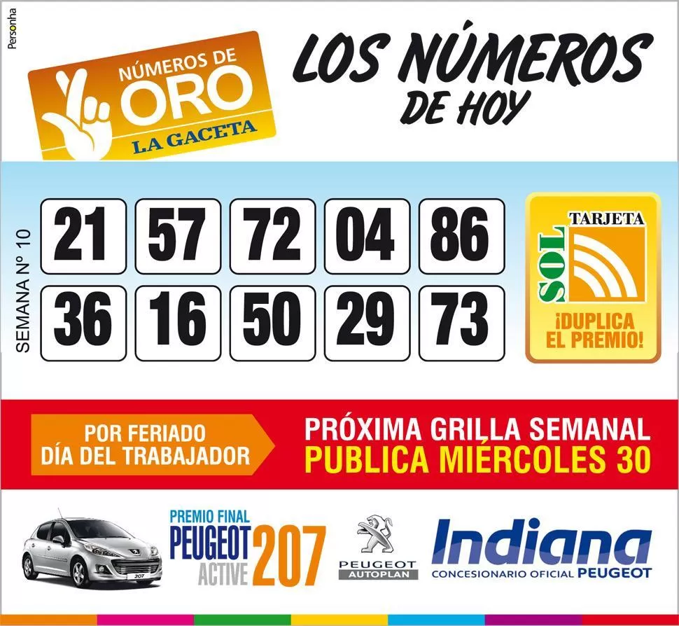 Los Números de Oro de LA GACETA