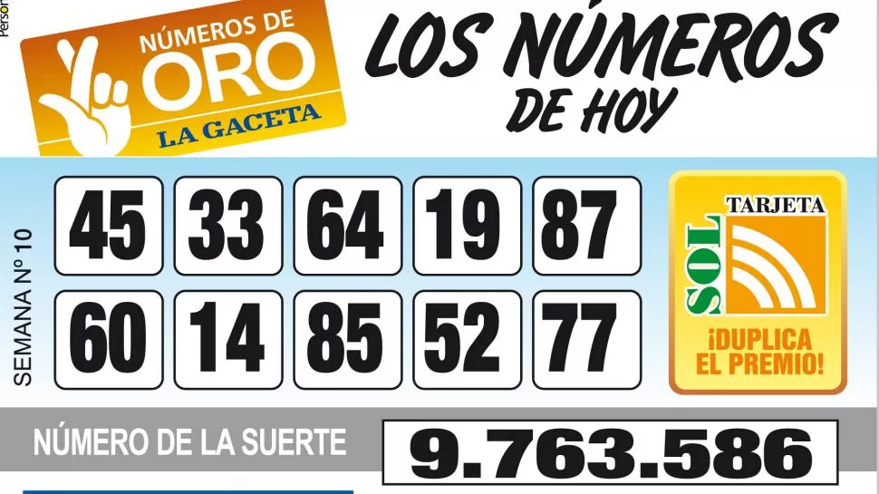 Los Números de Oro de LA GACETA