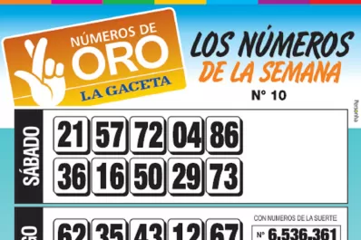 La grilla completa de los Números de Oro de la semana N° 10