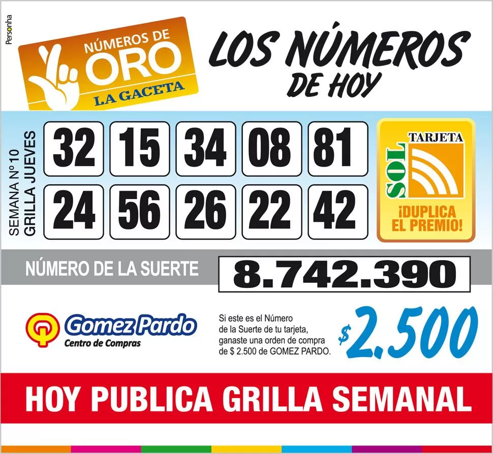 Los Números de Oro de LA GACETA