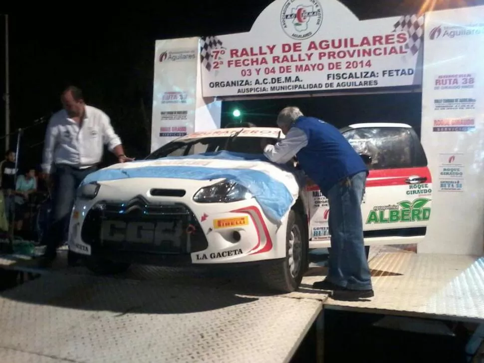 PROTAGONISTA. El Citroën DS3 de Gil de Marchi, con el que corrió en Maxi Rally del Argentino, en la rampa de largada. 