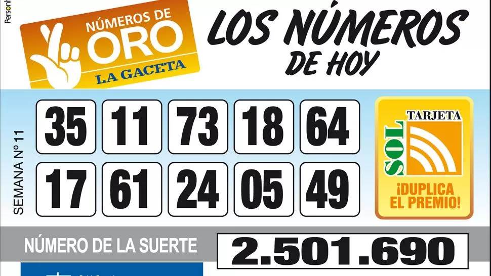 Los Números de Oro de LA GACETA