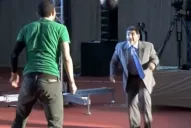 Maradona tuvo que competir con el triple campeón mundial de Free Style