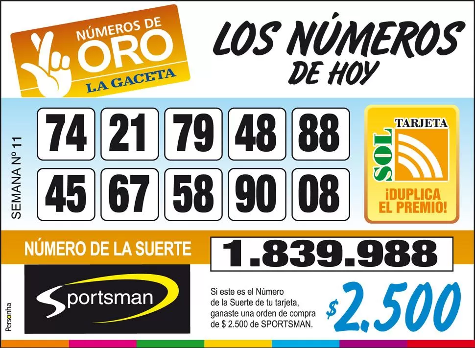 Los Números de Oro de LA GACETA