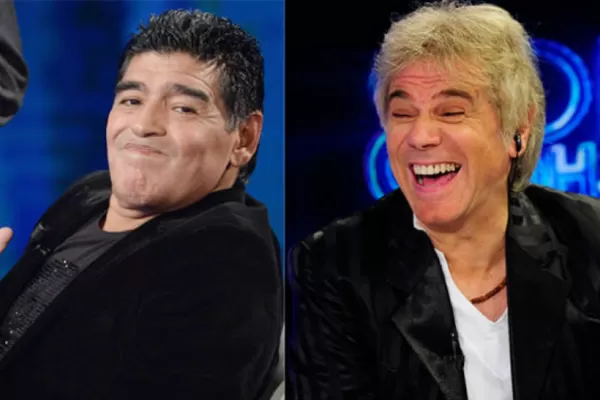 Maradona le regaló un champagne a Casella por su pelea con Ventura