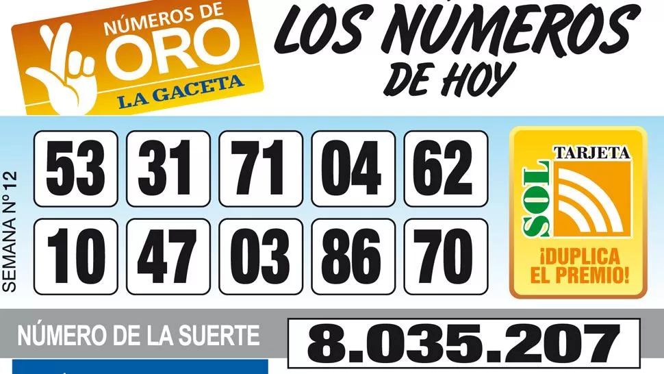 Los Números de Oro de LA GACETA