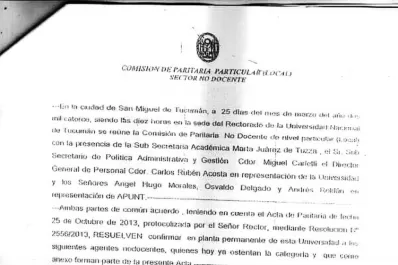Pasaron a planta permanente a no docentes ligados a funcionarios de la UNT y del Gobierno