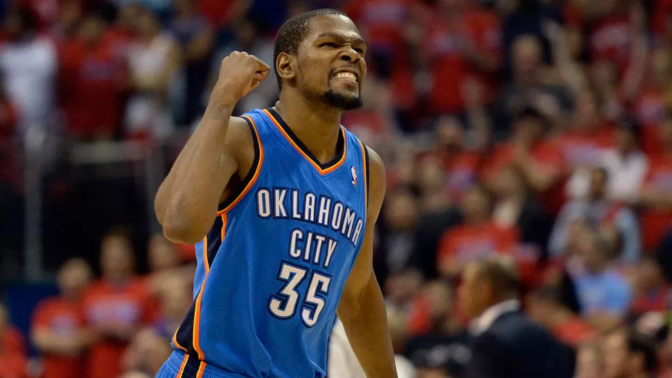 AHORA SI. Durant sueña con llevar a los Thunder al primer campeonato de la liga más importante del mundo. REUTERS