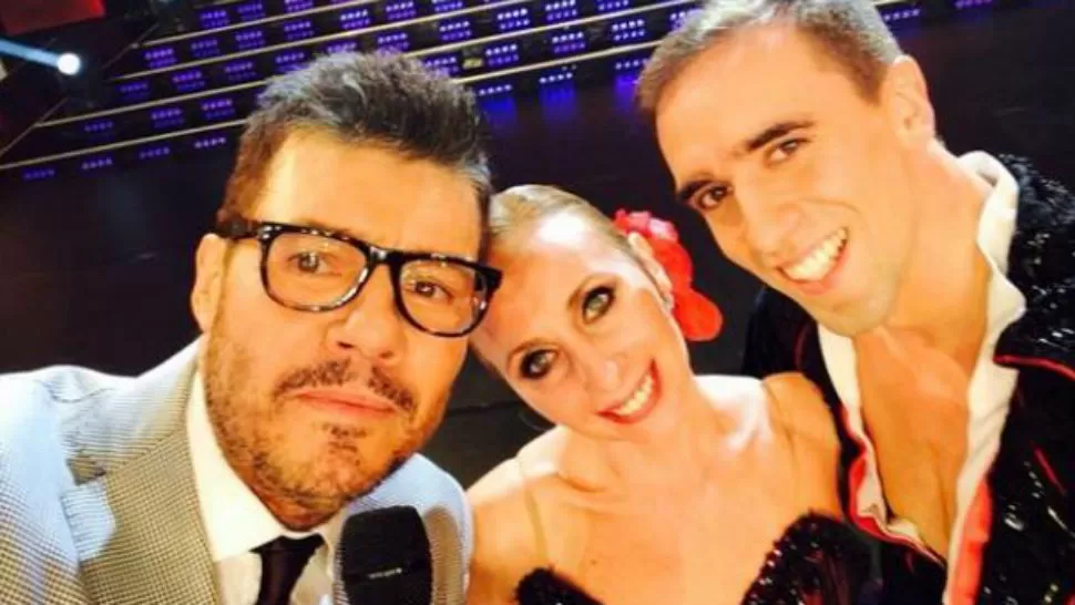 SELFIE. Tinelli junto a Casano y su bailarín.