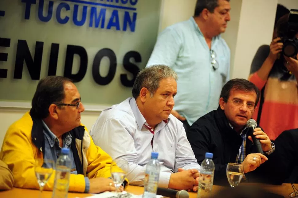 PROTESTA. Bourlé, Palazzo y Carlos Cisneros anunciaron la movilización. la gaceta / foto de diego aráoz