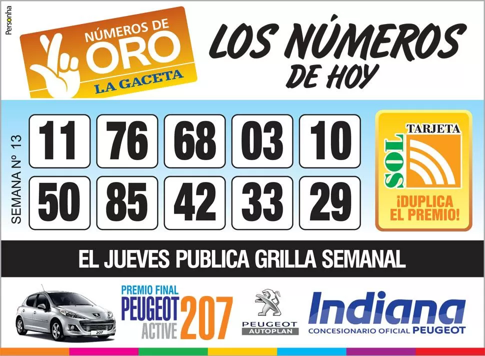 Los Números de Oro de LA GACETA