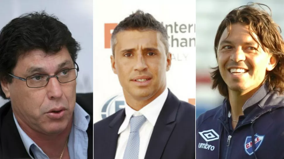 CANDIDATOS. Juan Ramón Carrasco, Hernán Crespo y Marcelo Gallardo, tres figuras que vistieron la casaca de River, son los candidatos a reemplazar a Ramón Díaz en el banco millonario.