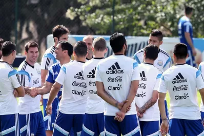 Di María, el único ausente en el entrenamiento