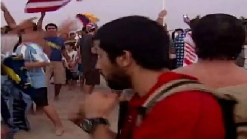 VIOLENCIA. Argentinos y chilenos, a las piñas. IMAGEN DE TV