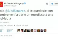 El insólito mensaje de McDonald's Uruguay a Luis Suárez