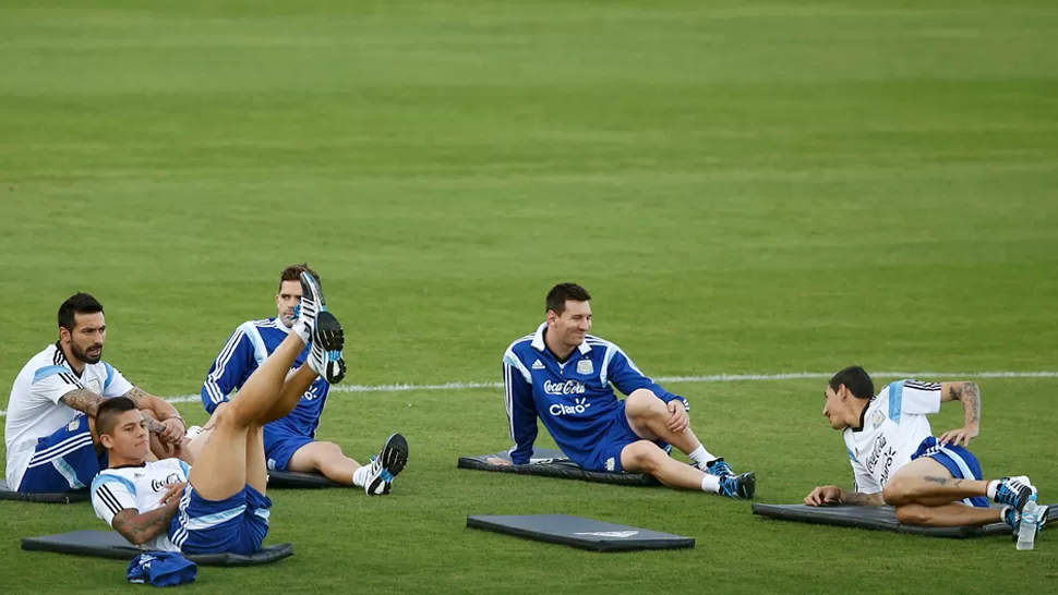 CON CALMA. El plantel argentino comenzó a prepararse para octavos. REUTERS