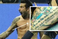 Encuentran una falta de ortografía en un tatuaje del Pocho Lavezzi