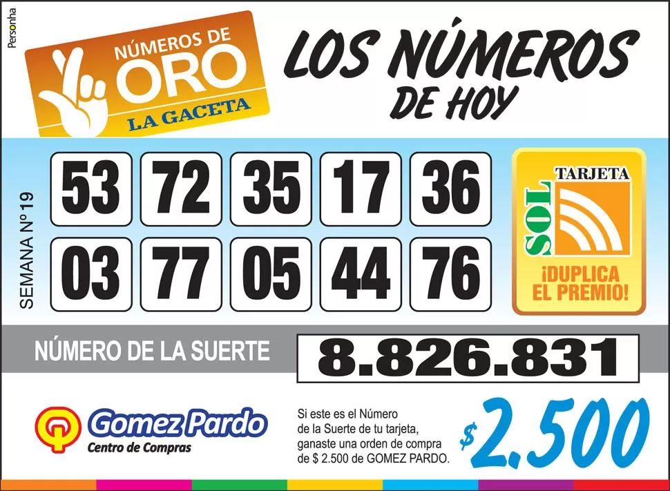 Los Números de Oro de LA GACETA