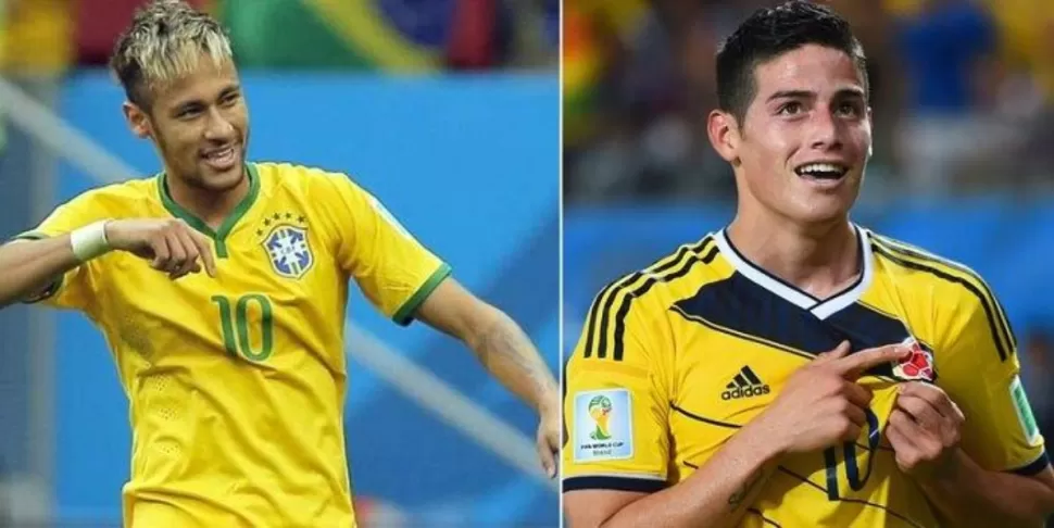 Neymar y James Rodríguez, dos de las estrellas del Mundial, frente a frente.