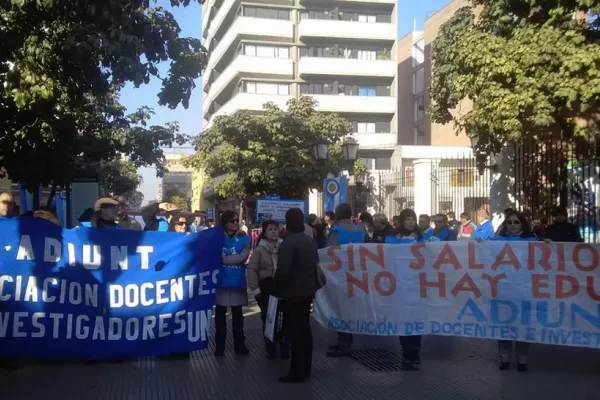Los docentes universitarios llegaron con sus reclamos a la plaza Independencia