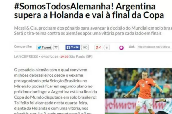 Somos todos Alemania, tituló un medio brasileño sobre la final