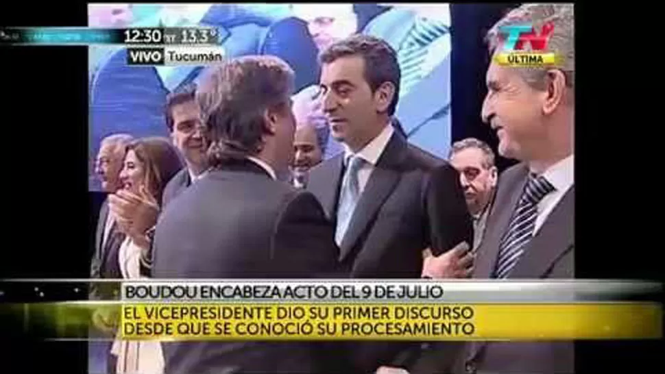 MOMENTO INCÓMODO. Boudou frente a Randazzo. CAPTURA DE IMAGEN