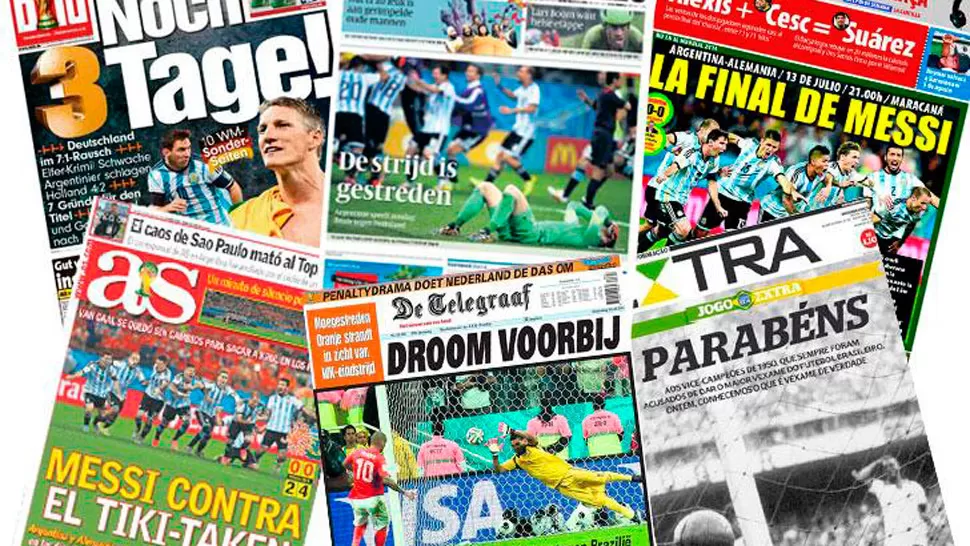 FIESTA ARGENTINA. La prensa internacional se rindió a los pies del equipo de Messi. IMAGEN TOMADA DE TWITTER.COM/PERFILCOM