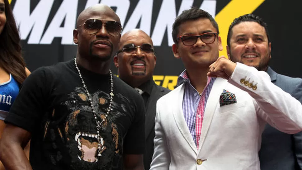 POR LA REVANCHA. Maidana y Mayweather tuvieron un encuentro poco amistoso. FOTO TOMADA DE CLARIN.COM