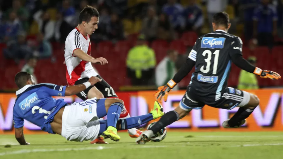 DERROTA EN COLOMBIA. River empató 2 a 2 en un partido parejo ante Millonarios de Colombia, pero luego cayó en la definición por penales. REUTERS