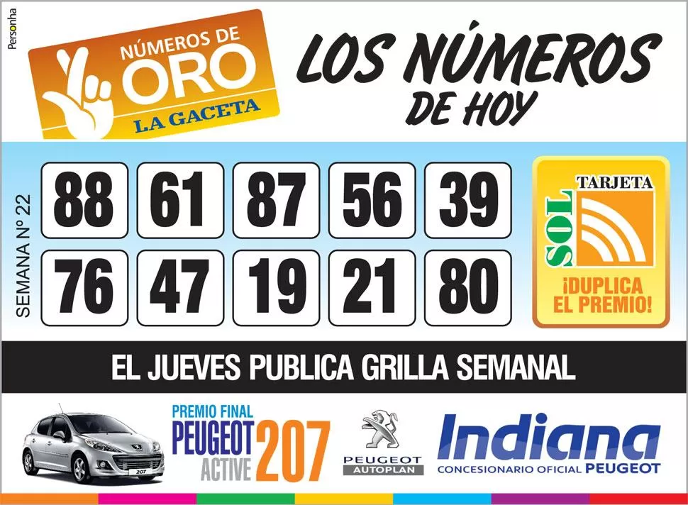 Los Números de Oro de LA GACETA