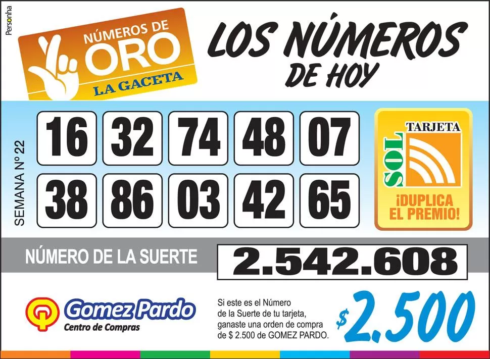 Los Números de Oro de LA GACETA