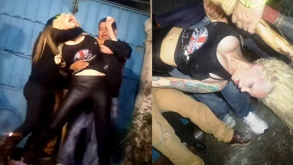 ¿POSEÍDA? La vedette se resiste al exorcismo entre insultos y forcejeos. FOTO TOMADA DE TELESHOW.COM.AR