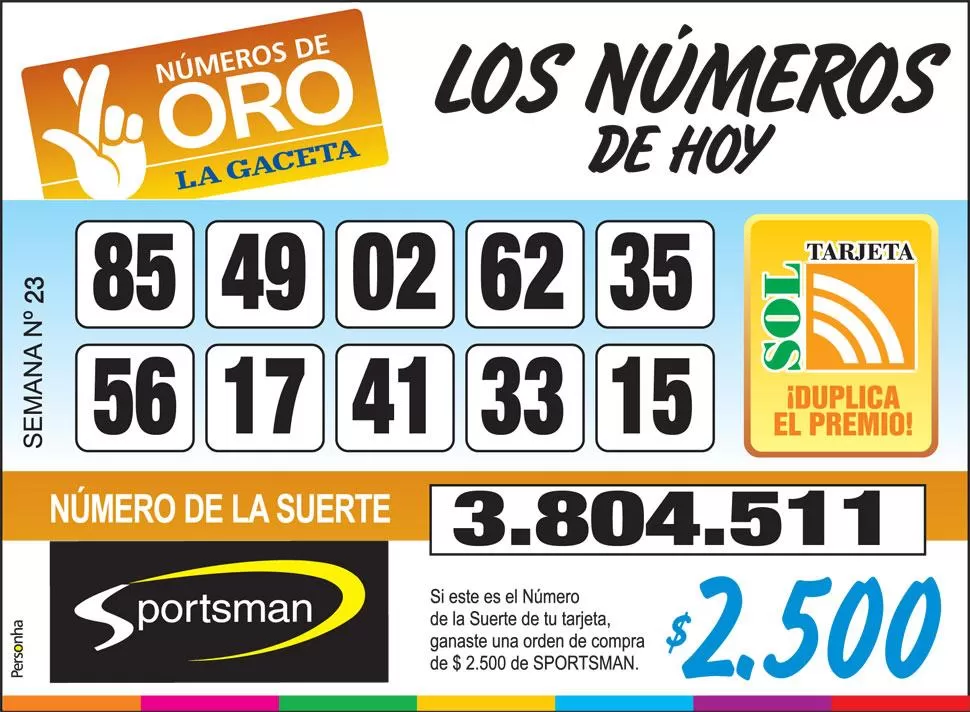 Los Números de Oro de LA GACETA