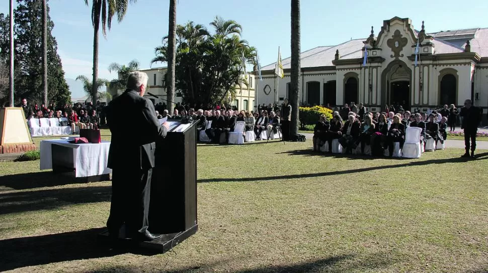 ACTO. El presidente de la Eeaoc habla ante autoridades, industriales, empresarios, académicos e invitados especiales. gentileza eeaoc