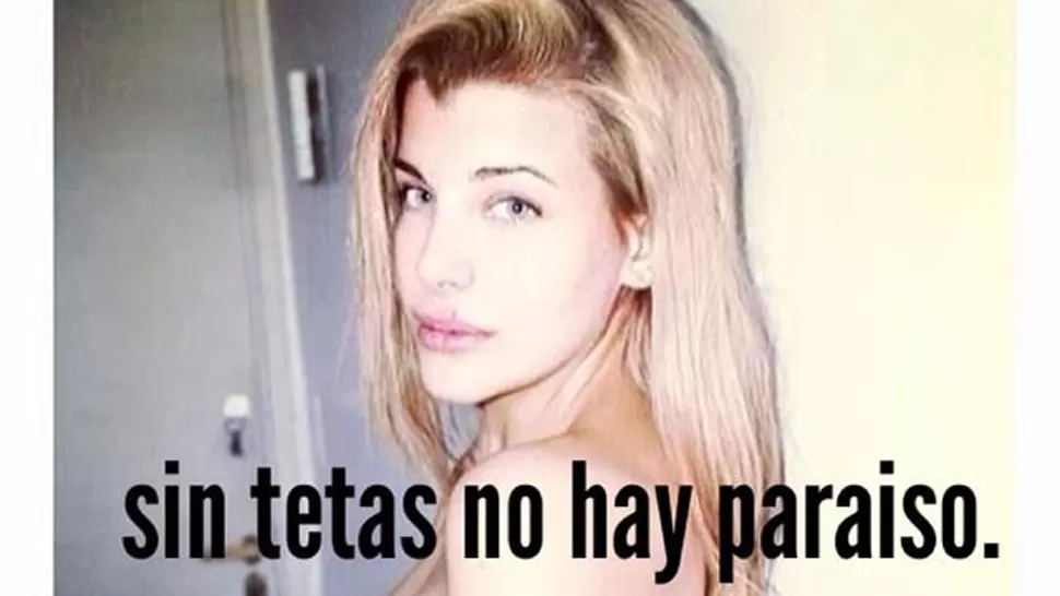 POLÉMICA. La frase que acompañó la foto no fue bien vista por algunos seguidores de Charlotte Caniggia. FOTO TOMADA DE TWITTER.COM/CHARLOTTE_CHC