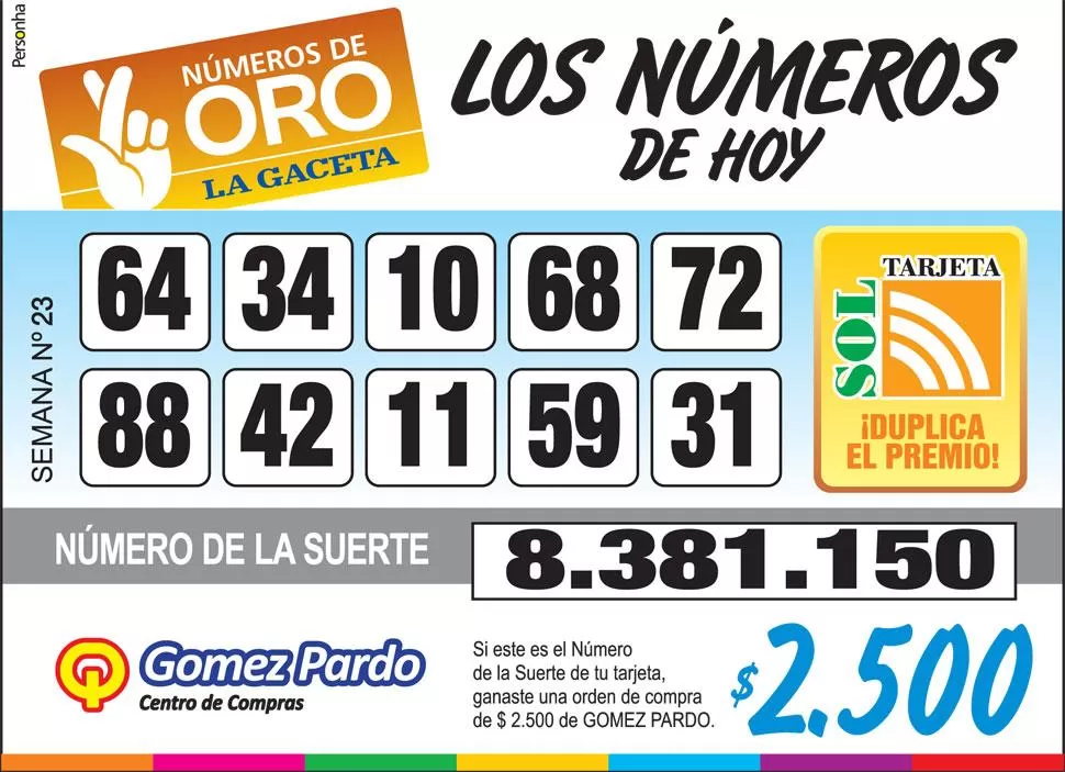 Los Números de Oro de LA GACETA