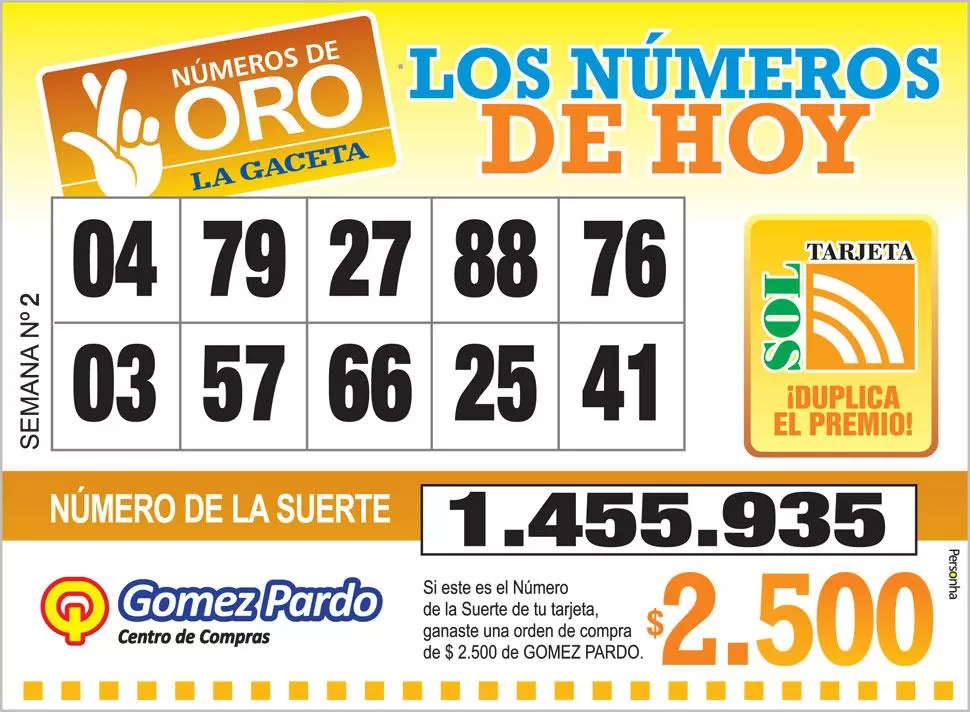 Los Números de Oro de LA GACETA