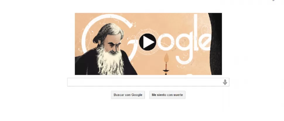 DOODLE. El buscador recordó al escritor ruso. CAPTURA DE PANTALLA.-