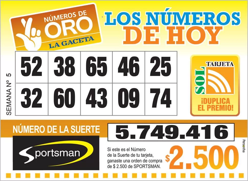 Los Números de Oro de LA GACETA