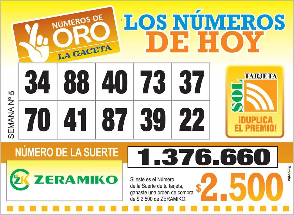 Los Números de Oro de LA GACETA