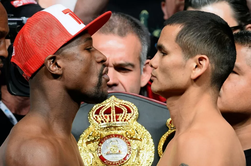 CARA A CARA. Mayweather y Maidana ya se enfrentado el 3 de Mayo en Las Vegas. IMAGEN TOMADA DE SHOWTIME